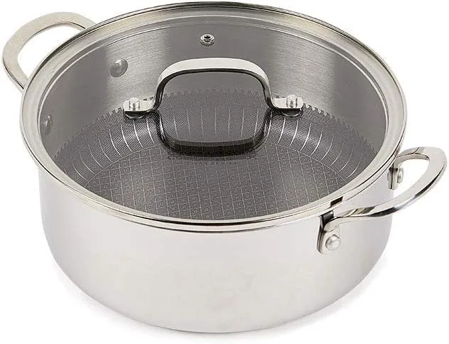 copper chef titan pan try ply stainless steel non stick frying pans 75 qt casserole pan with lid